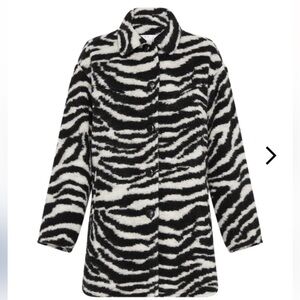 IRO Black and White Faux Fur Coat